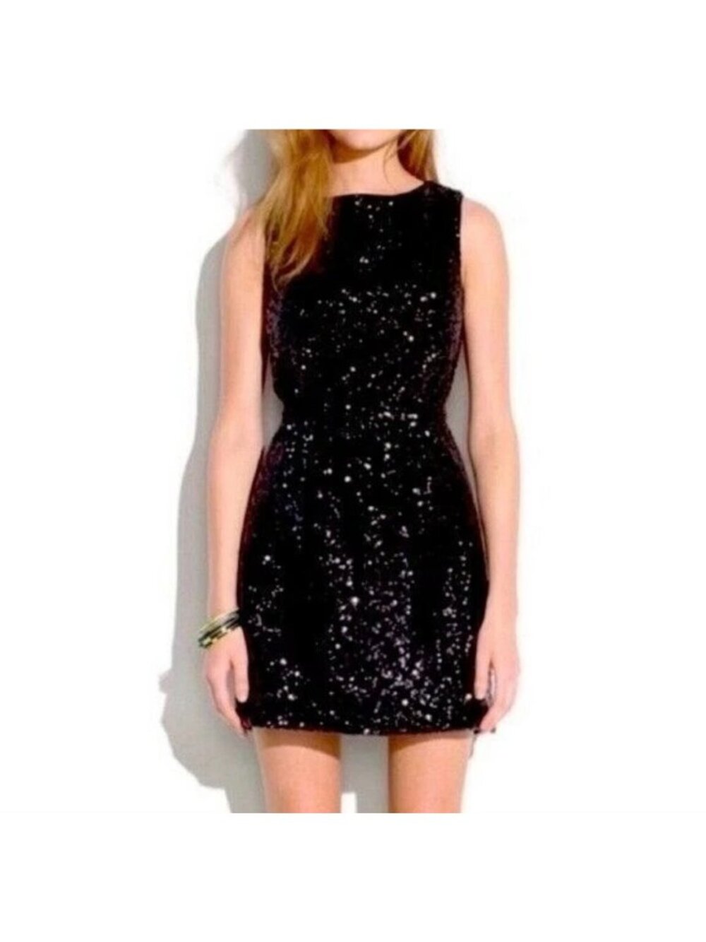 Broadway & Broome Lightbox Sparkle Black Sequin Embellished Party Mini Dress Siz - Picture 2 of 9